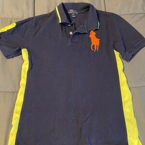 Polo Ralph Lauren Big Pony Polo Shirt Youth Large Navy Orange Green #3